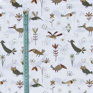 Cotton fabric Forest animals Snoozy offwhite