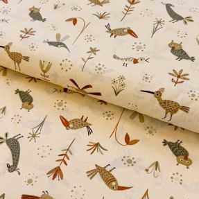 Cotton fabric Forest animals Snoozy light yellow