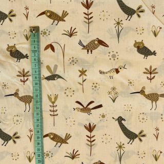 Cotton fabric Forest animals Snoozy light yellow