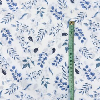 Cotton fabric Twigs Snoozy old blue