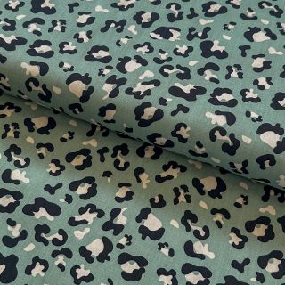 Cotton fabric Panther Snoozy old green