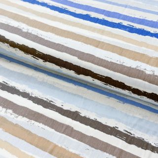 Cotton fabric Big stripes Snoozy old blue