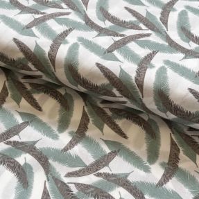 Cotton fabric Cocos leaf small old mint