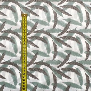 Cotton fabric Cocos leaf small old mint