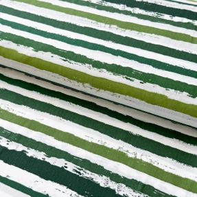 Cotton fabric Big stripes Snoozy camo green