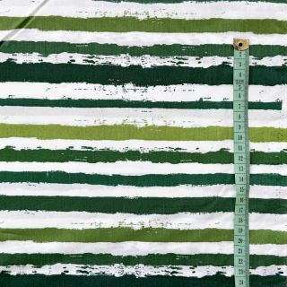 Cotton fabric Big stripes Snoozy camo green