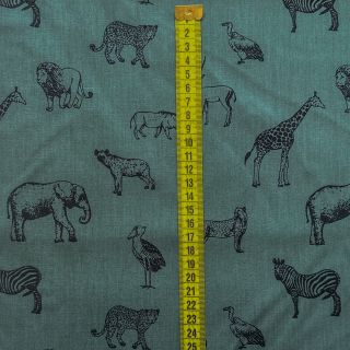 Cotton fabric Wildlife Snoozy dark old green