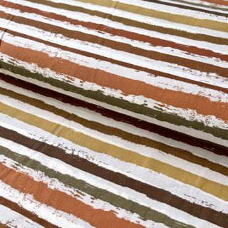 Cotton fabric Big stripes Snoozy brick