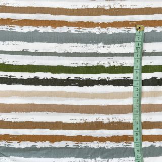 Cotton fabric Big stripes Snoozy old green