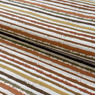 Cotton fabric Small stripes Snoozy brick