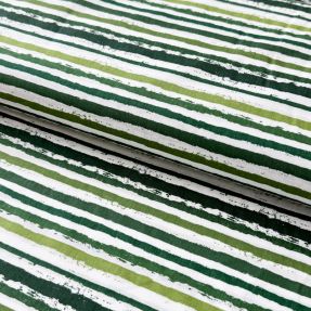 Cotton fabric Small stripes Snoozy camo green