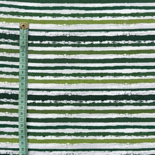 Cotton fabric Small stripes Snoozy camo green