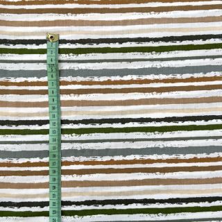 Cotton fabric Small stripes Snoozy old green