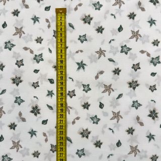 Cotton fabric Faded flowers Snoozy old green