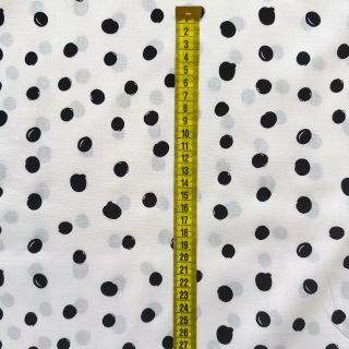 Cotton fabric Draw dots Snoozy white