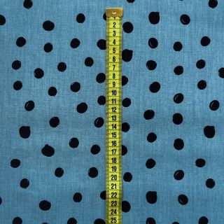 Cotton fabric Draw dots Snoozy steel blue