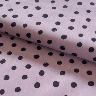 Cotton fabric Draw dots Snoozy lilac