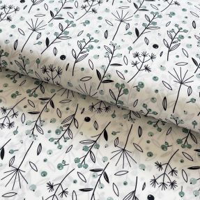 Cotton fabric Wild berries Snoozy old green