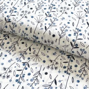 Cotton fabric Wild berries Snoozy old blue