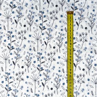 Cotton fabric Wild berries Snoozy old blue
