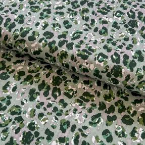 Cotton fabric Panther pattern old green