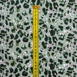 Cotton fabric Panther pattern old green