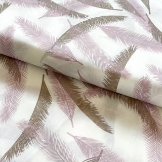 Cotton fabric Cocos Leaf old pink