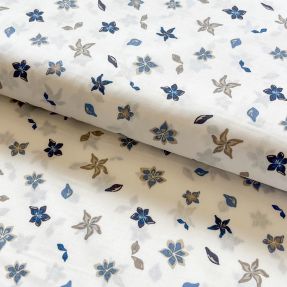 Cotton fabric Faded flowers Snoozy old blue