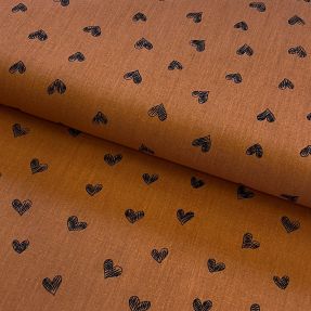 Cotton fabric Draw hearts Snoozy brick