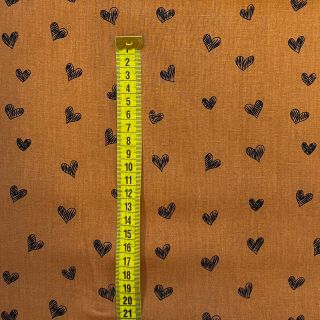 Cotton fabric Draw hearts Snoozy brick