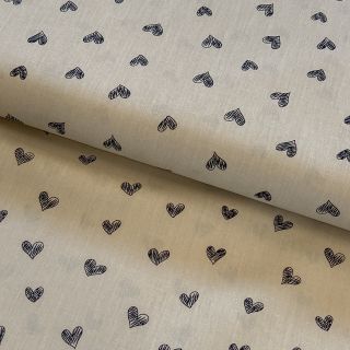 Cotton fabric Draw hearts Snoozy sand