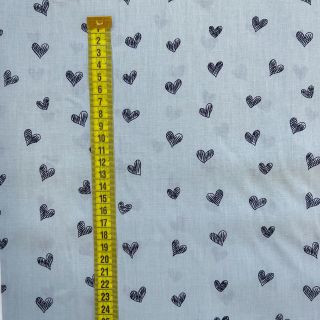 Cotton fabric Draw hearts Snoozy old mint