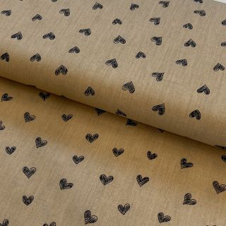 Cotton fabric Draw hearts Snoozy camel