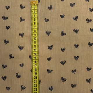 Cotton fabric Draw hearts Snoozy camel