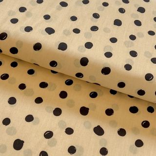 Cotton fabric Draw dots Snoozy light yellow