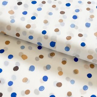 Cotton fabric Big dots Snoozy old blue