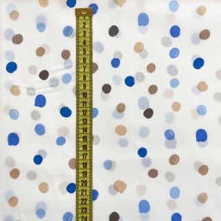 Cotton fabric Big dots Snoozy old blue