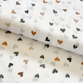 Cotton fabric Hearts Snoozy old green