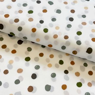 Cotton fabric Big dots Snoozy old green