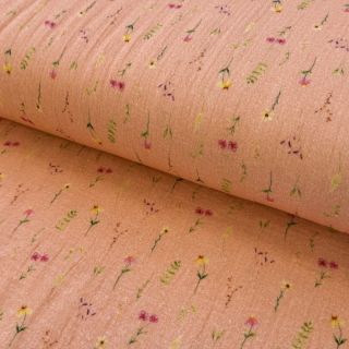 Double gauze/muslin Leaves and flowers Snoozy design C