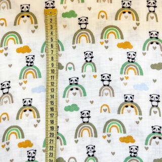 Double gauze/muslin Panda old green