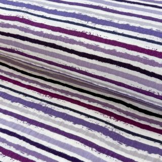 Double gauze/muslin Small stripes Snoozy violet