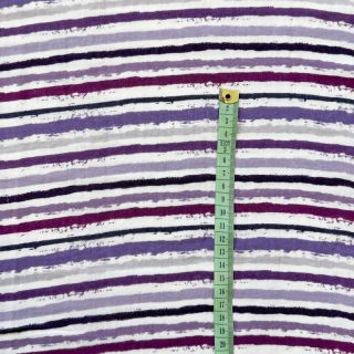 Double gauze/muslin Small stripes Snoozy violet