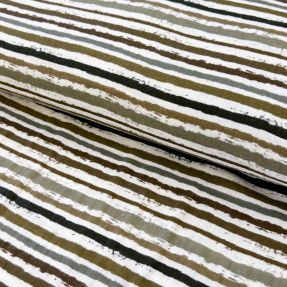Double gauze/muslin Small stripes Snoozy taupe