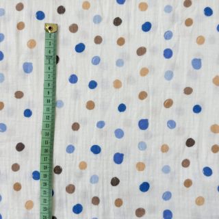 Double gauze/muslin Big dots Snoozy old blue