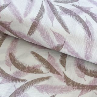 Double gauze/muslin Cocos leaf old pink