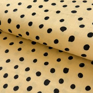 Double gauze/muslin Draw dots Snoozy light yellow