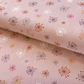 Cotton fabric Dandelion round pink