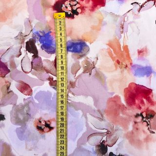 Viscose Twill Blury florals purple digital print