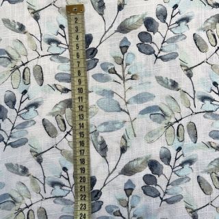 Linen viscose RAMIE Leaves design B digital print